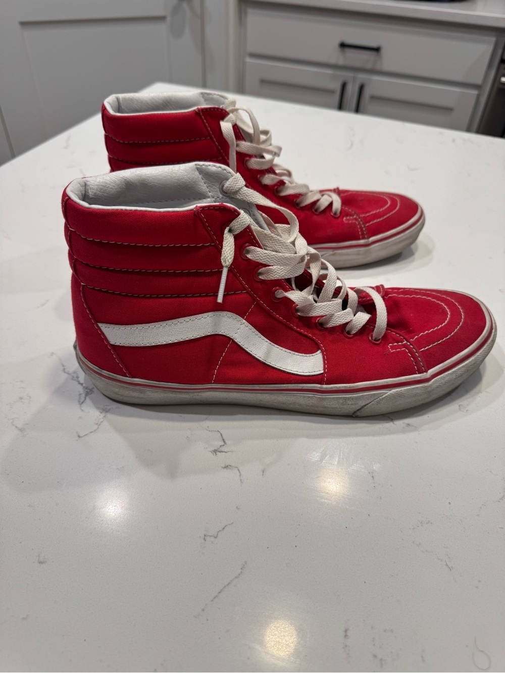 VANS Old Skool Sk8 Hi Top, 721356, Red/White, Men's Size 11 Skateboarding Shoes